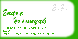 endre hrivnyak business card