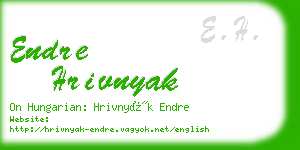 endre hrivnyak business card